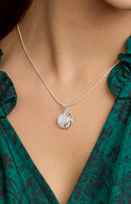 Moonstone Orb Sterling Silver Pendant