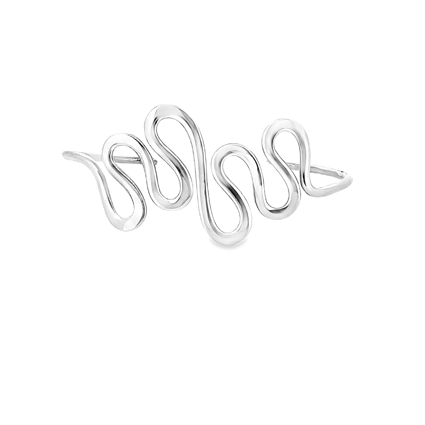 Silver Squiggle Wave Bangle