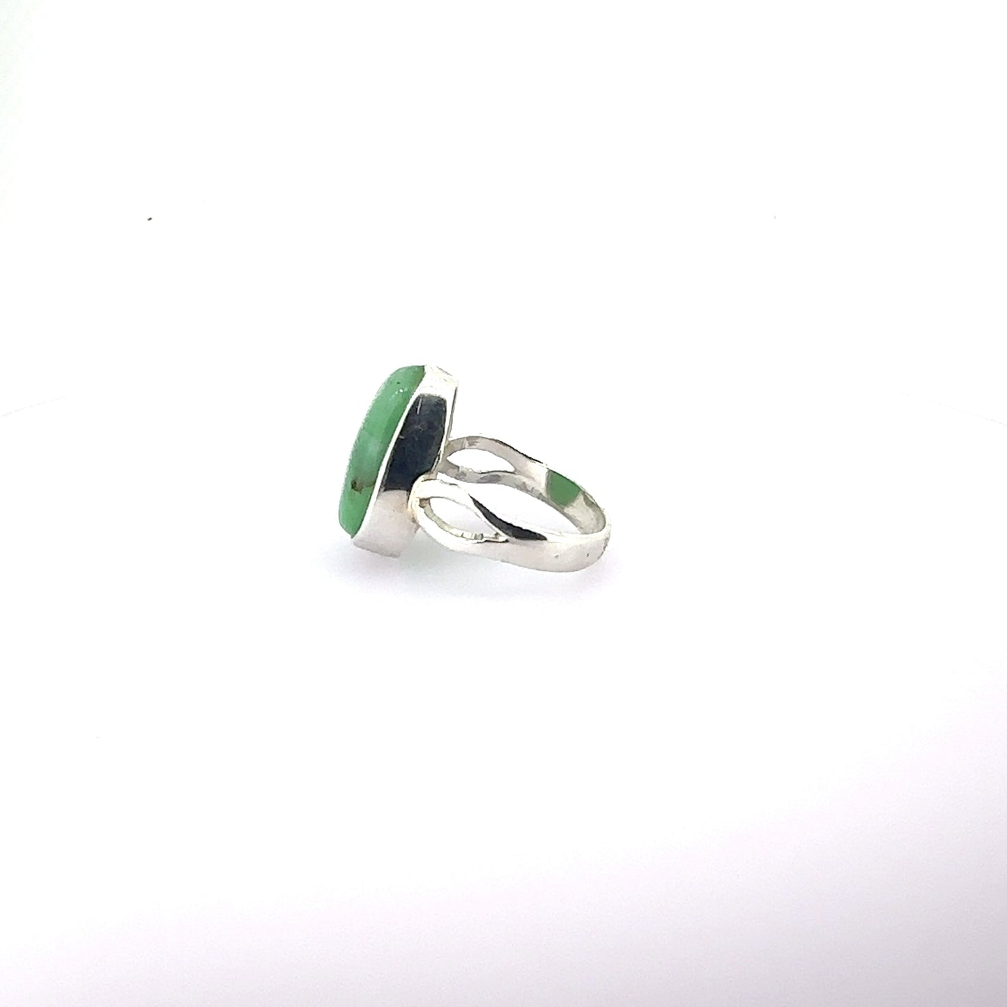 Sterling silver teardrop cab chrysoprase ring