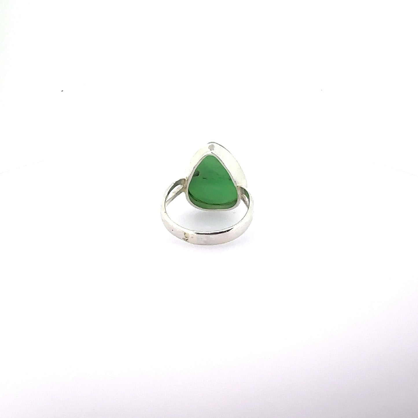 Sterling silver teardrop cab chrysoprase ring