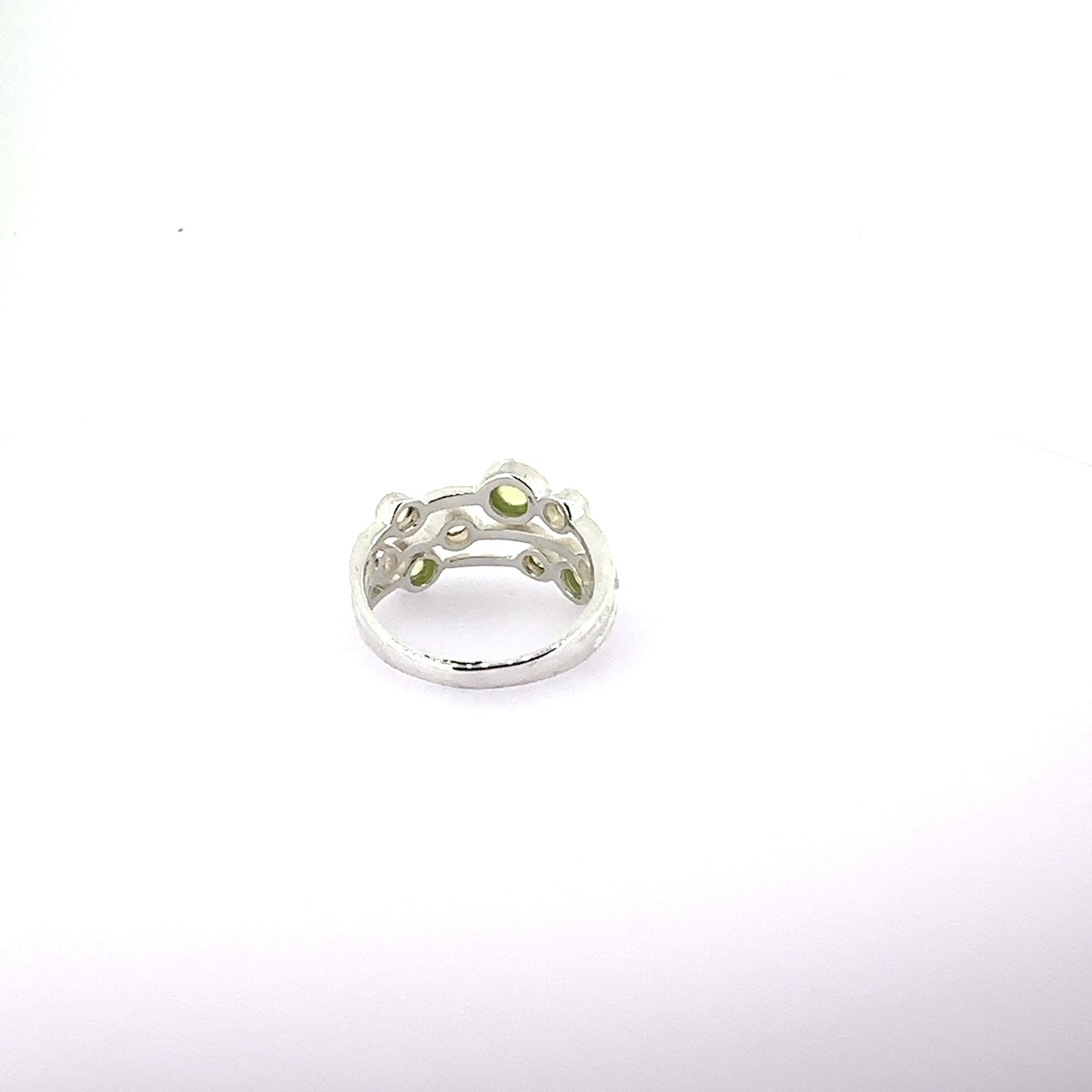 Silver citrine and peridot raindrops ring