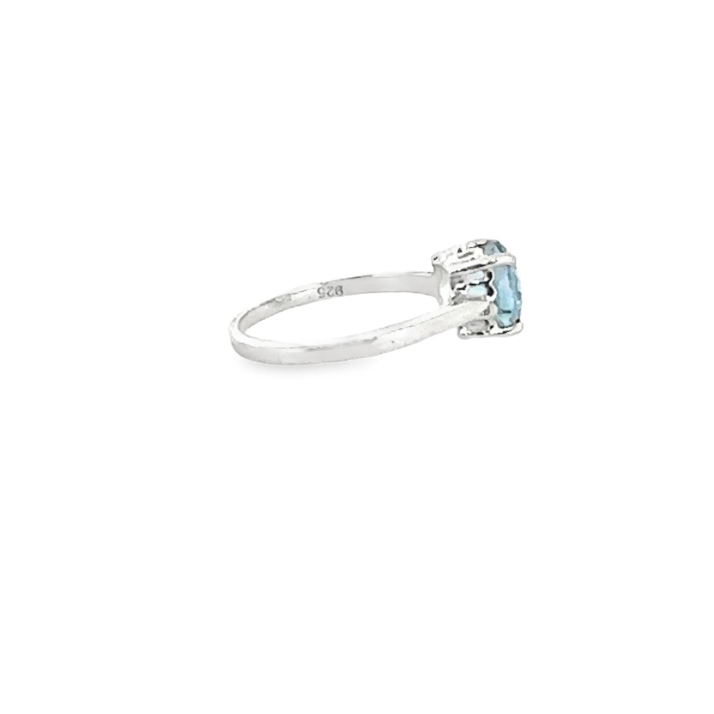 Swiss Blue Topaz Solitaire Ring