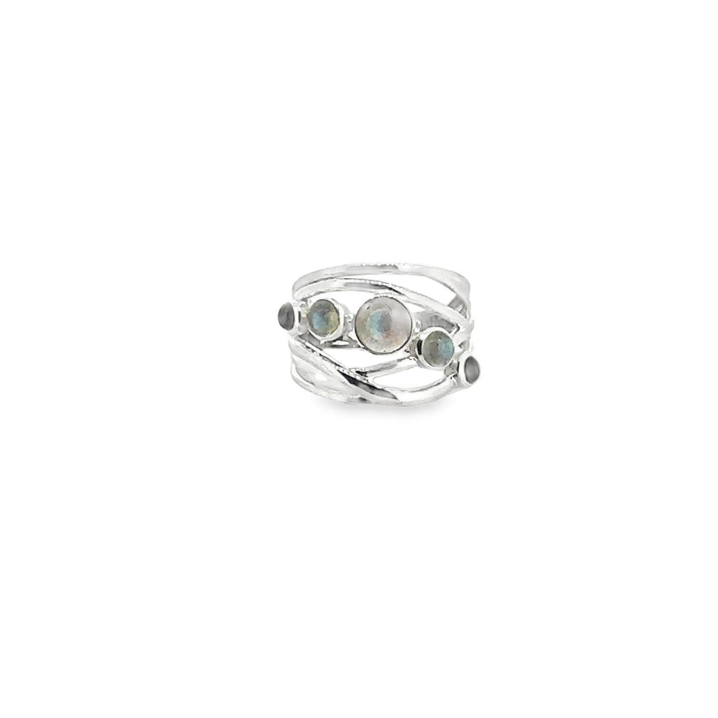 Banded Labradorite Silver Ring