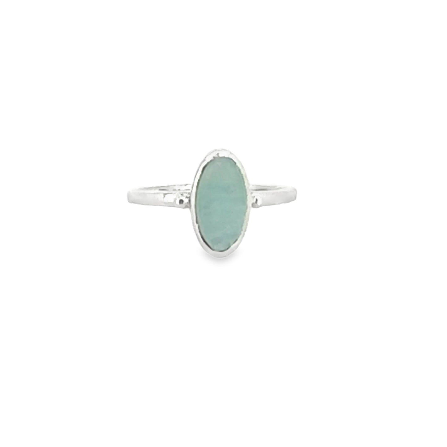 Oval Blue Chalcedony Stone Ring