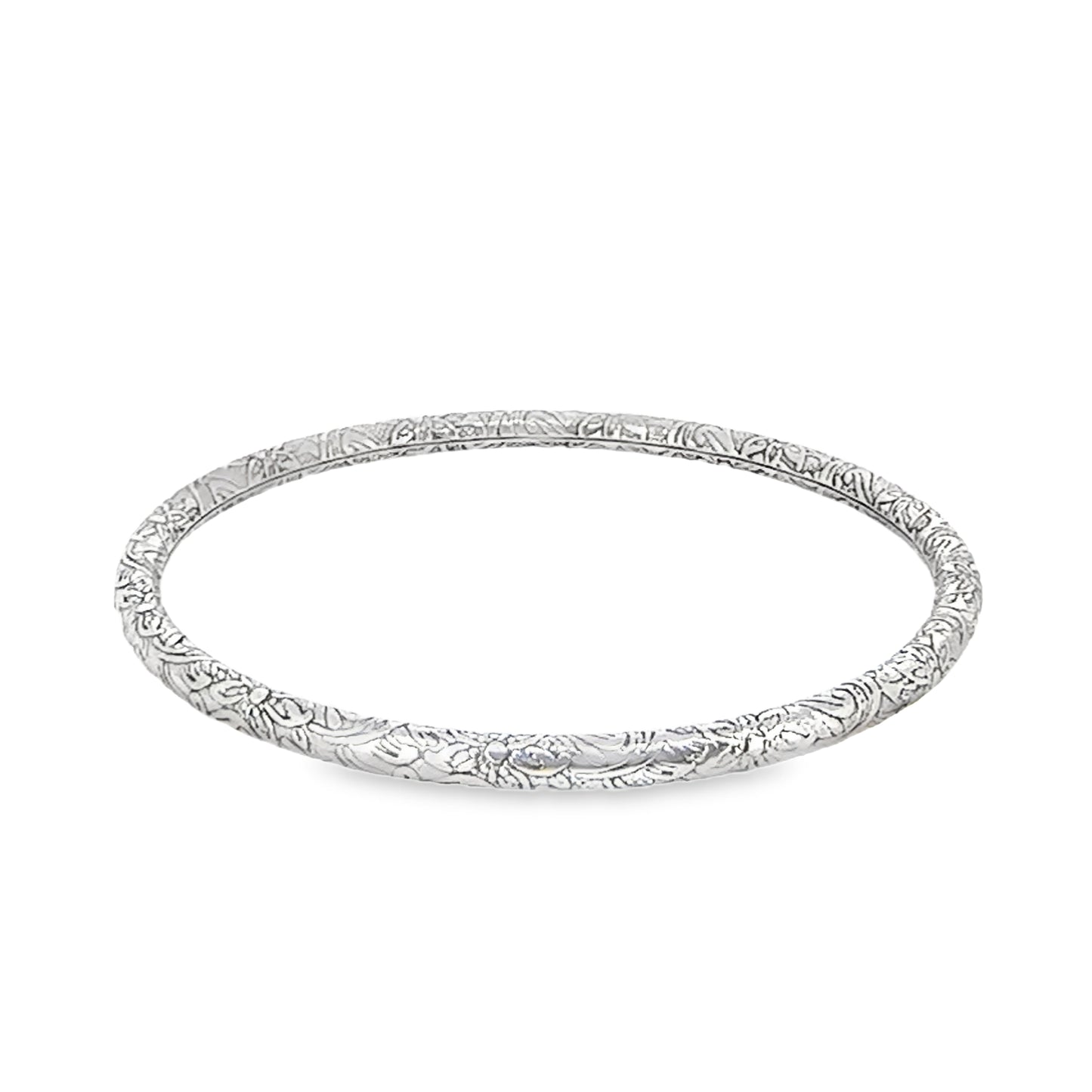 Pretty Silver Floral Bangle