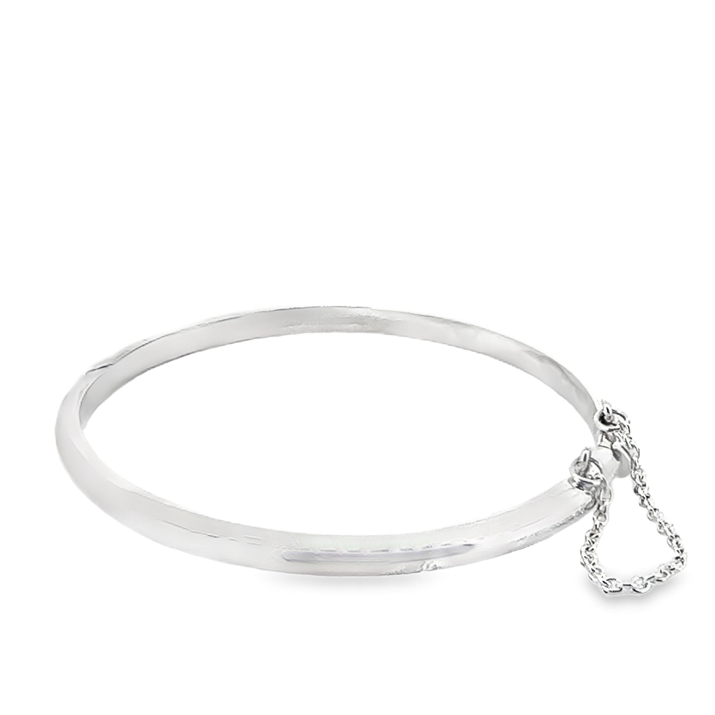 Hollow Silver Hinged Bangle Bracelet