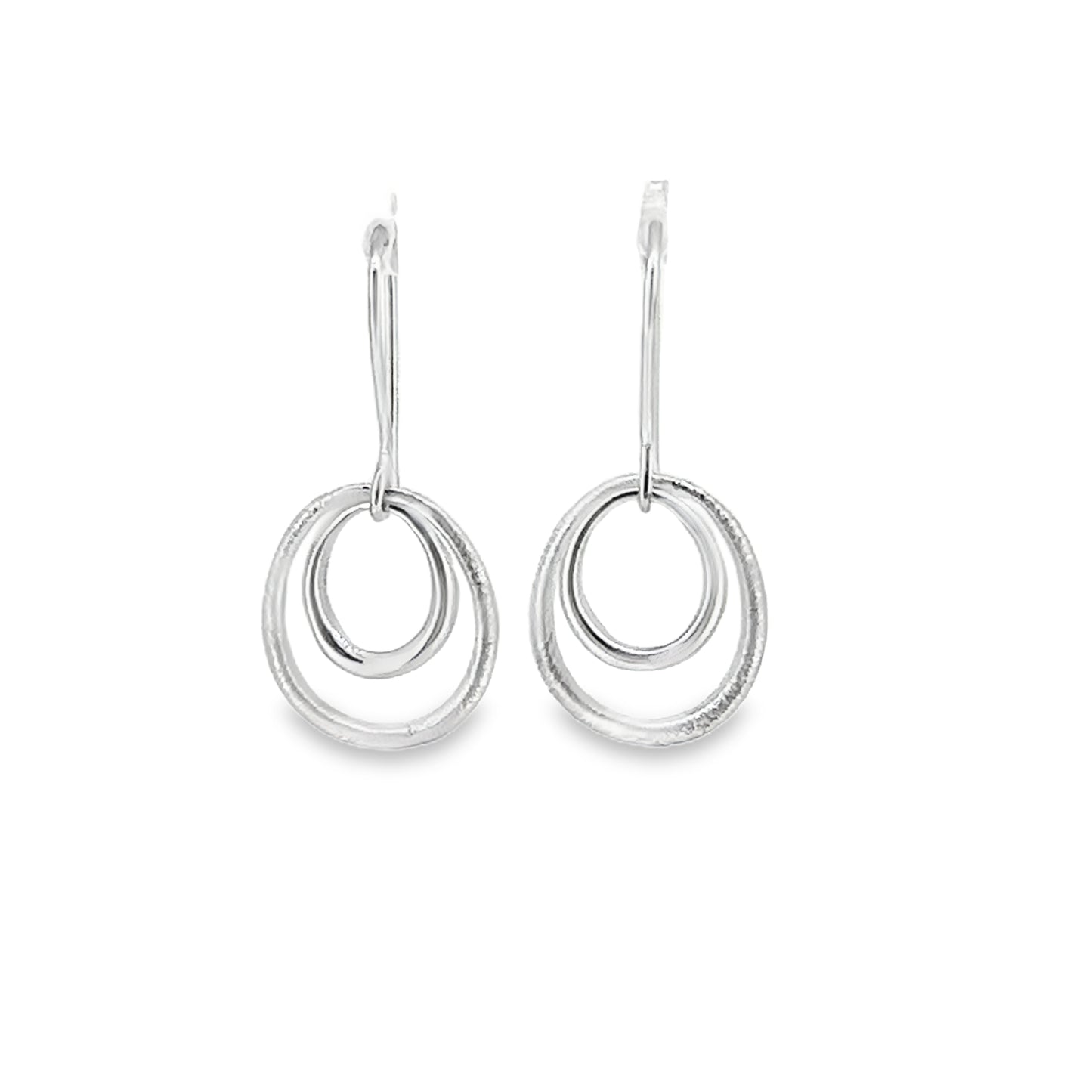 Silver Double Hoop Earrings