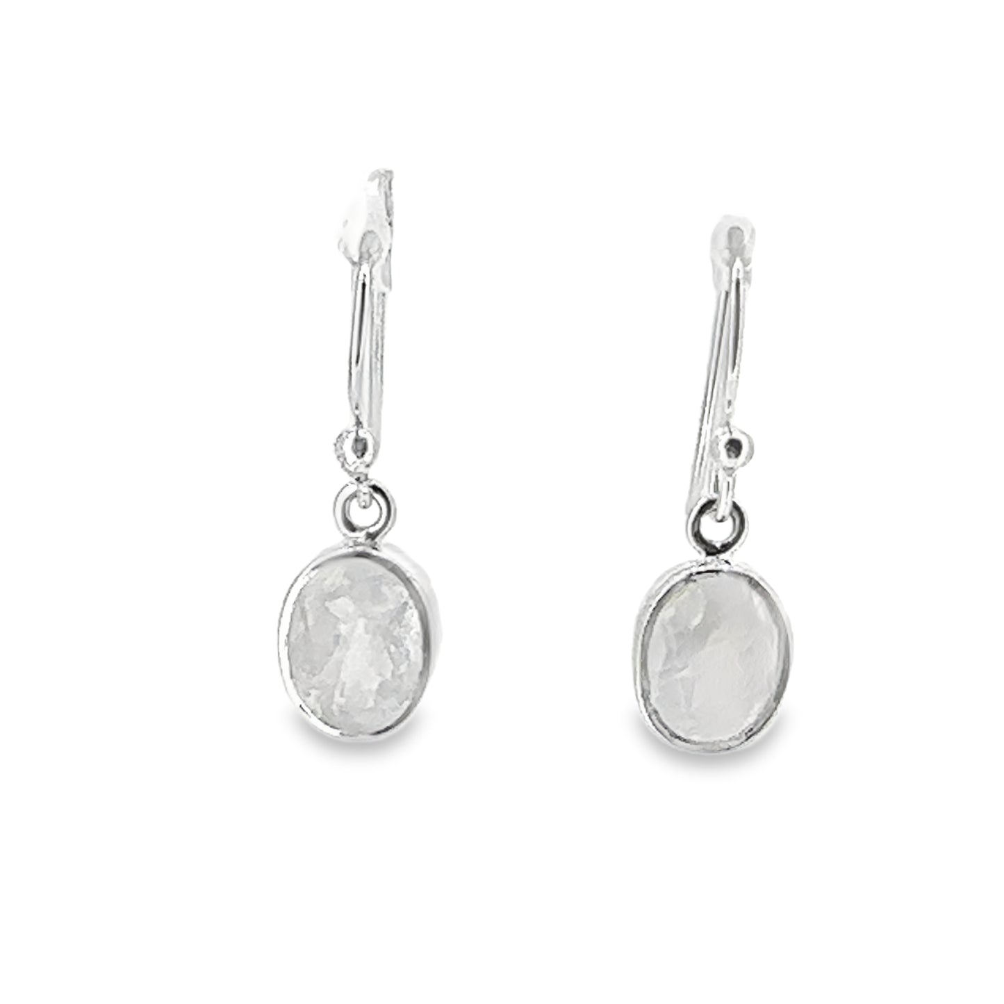 Moonstone Oval Facetted Drop Earrings