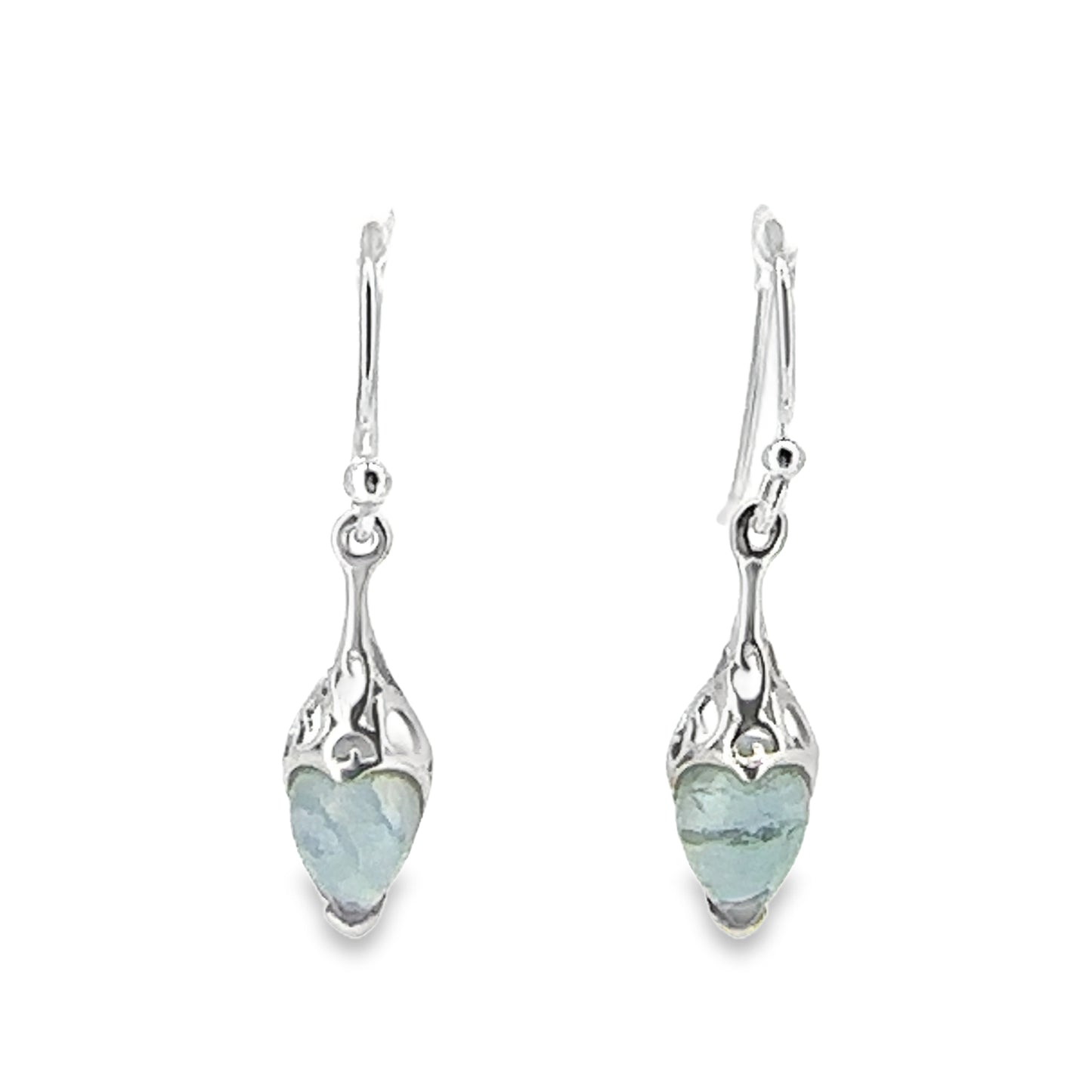 Labradorite Heart-Shaped Earrings