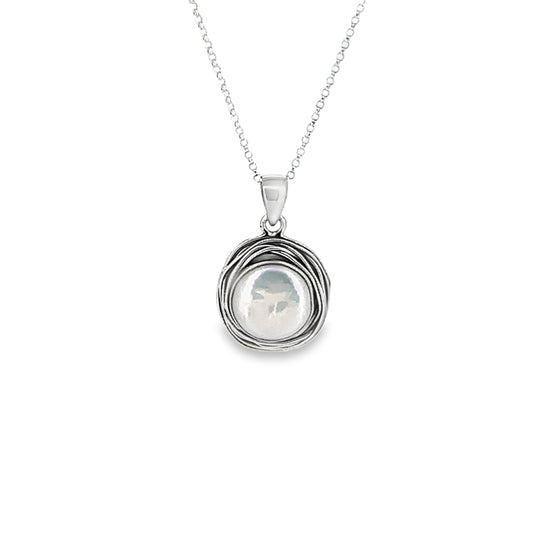 Silver Pendant with Malbe Pearl