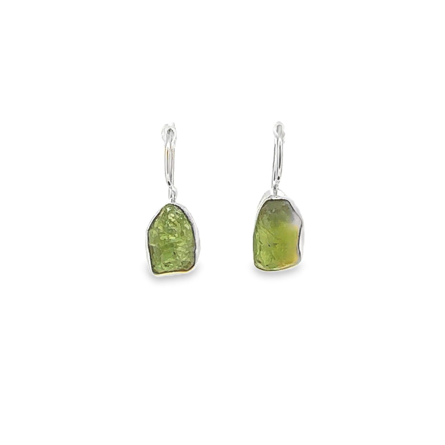 Natural Green Tourmaline Gemstone Earrings