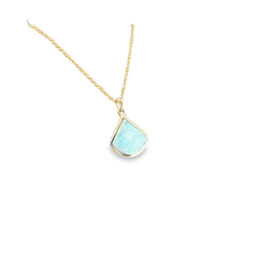 Amazonite Teardrop Pendant Necklace