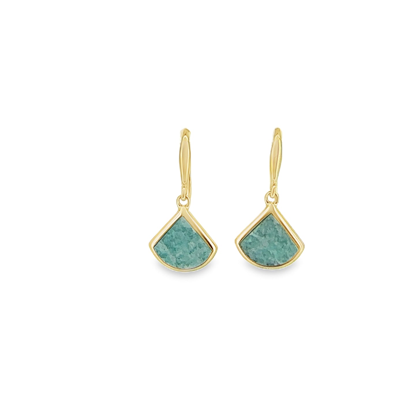 Amazonite Gemstone Earrings in Sterling Silver with 18ct gold plating