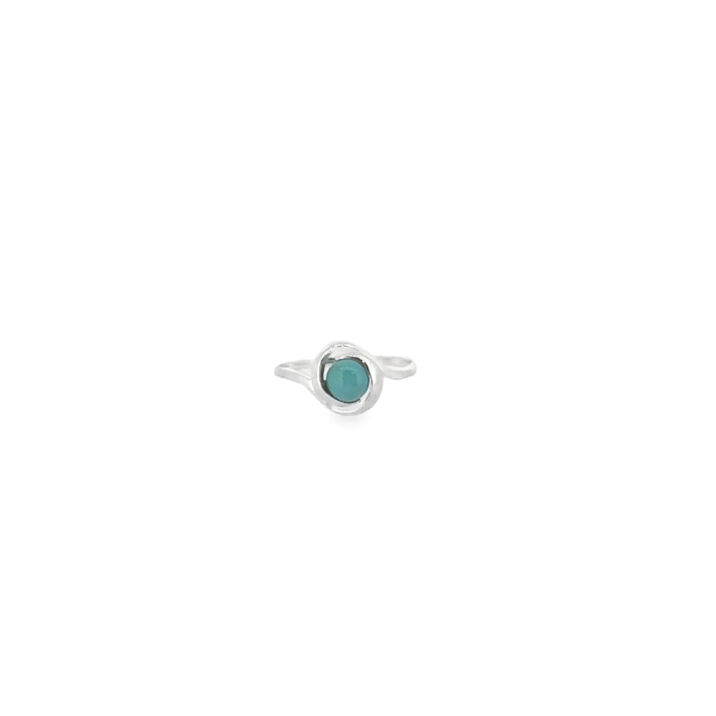 Turquoise Delicate Silver Band Ring