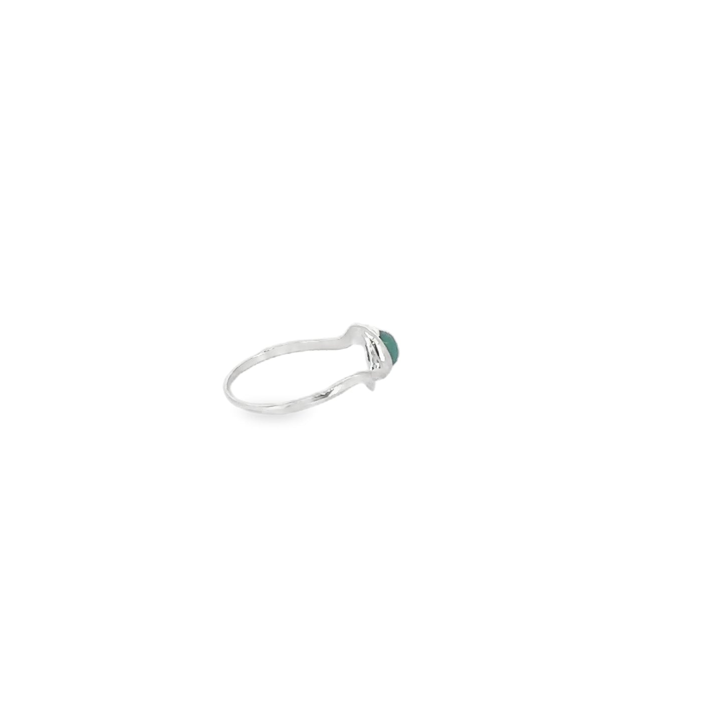 Turquoise Delicate Silver Band Ring