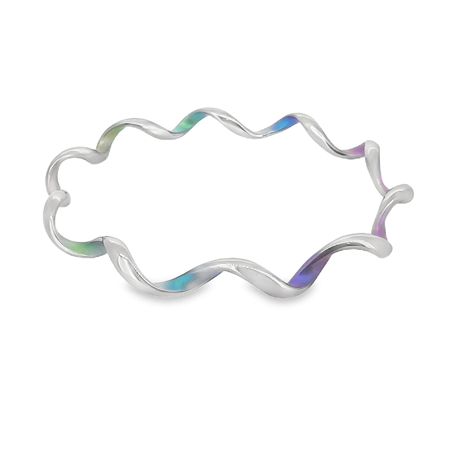 Titanium Twisted Multicolour Bangle Bracelet