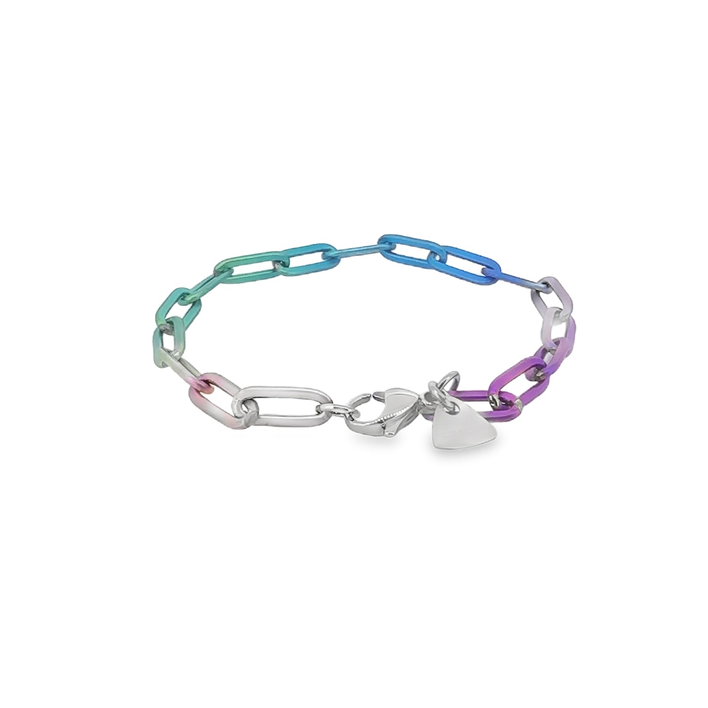 Rainbow Titanium Chain Link Bracelet