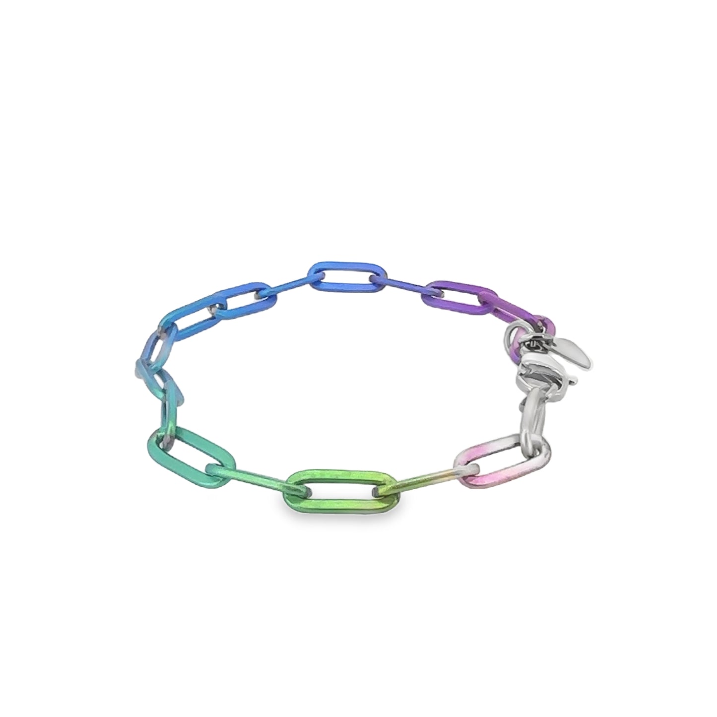 Rainbow Titanium Chain Link Bracelet