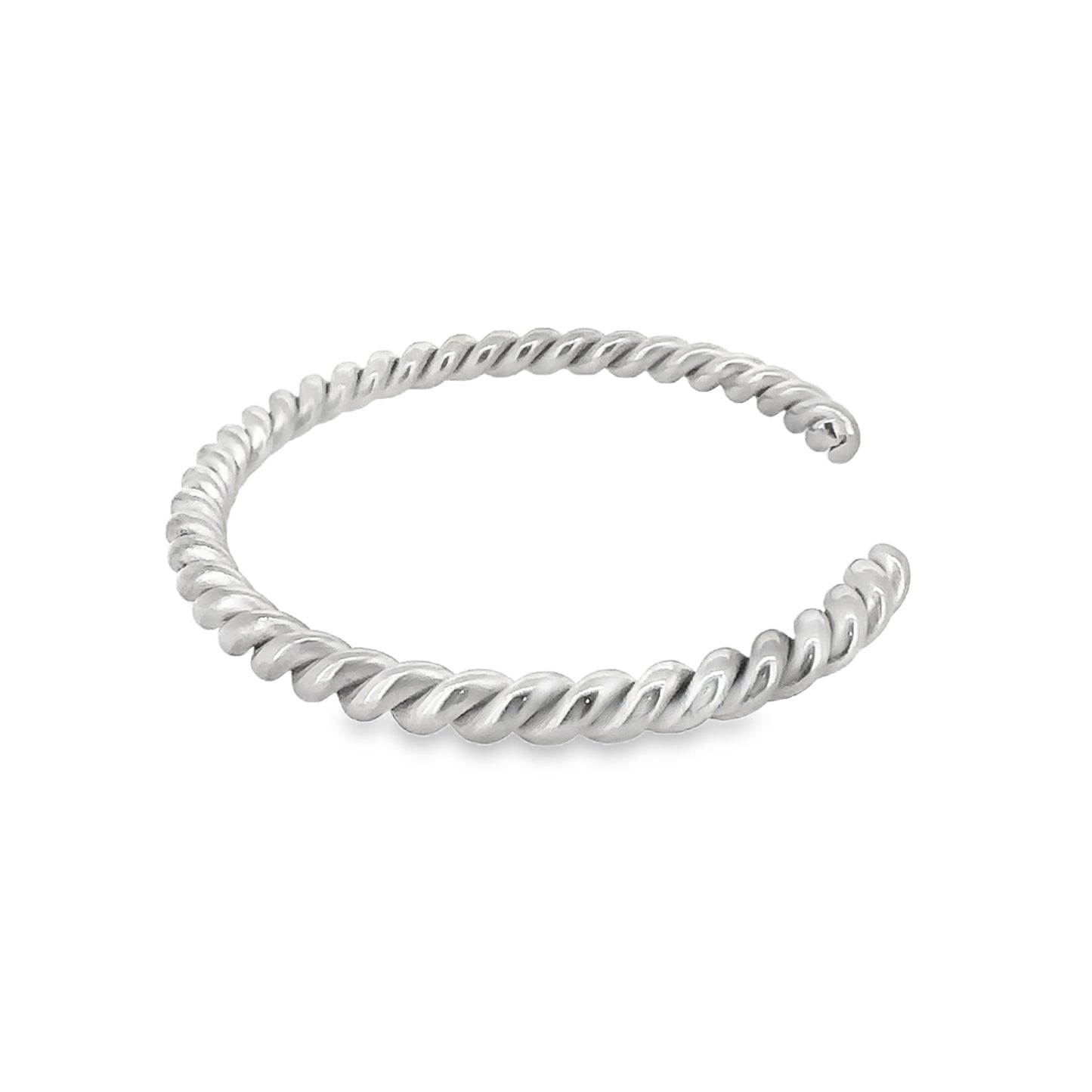 Chunky Titanium Twisted Silver Torc Bracelet