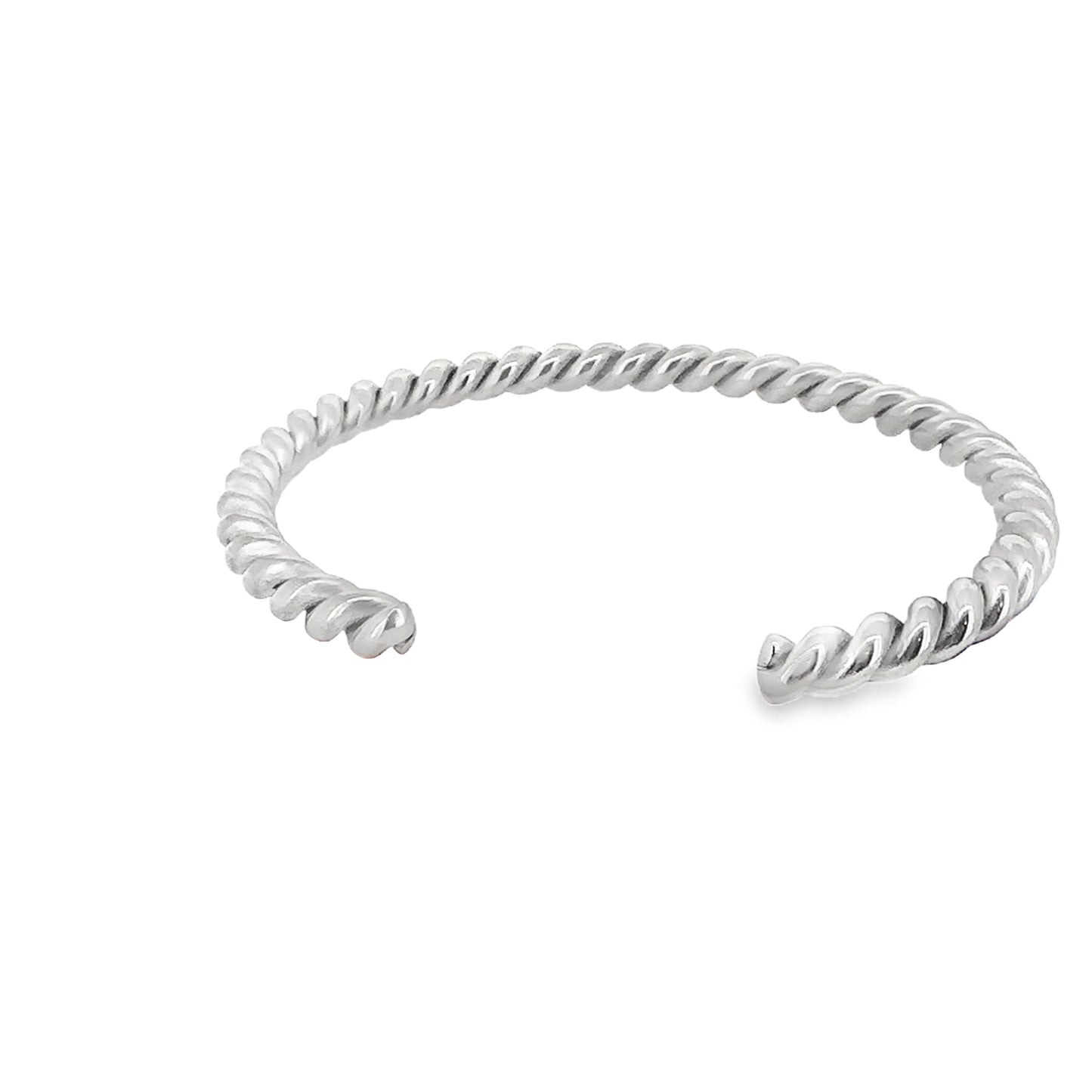 Chunky Titanium Twisted Silver Torc Bracelet