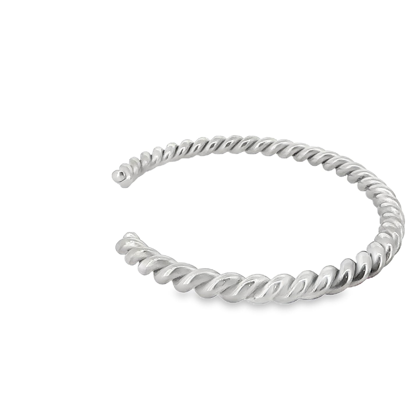 Chunky Titanium Twisted Silver Torc Bracelet