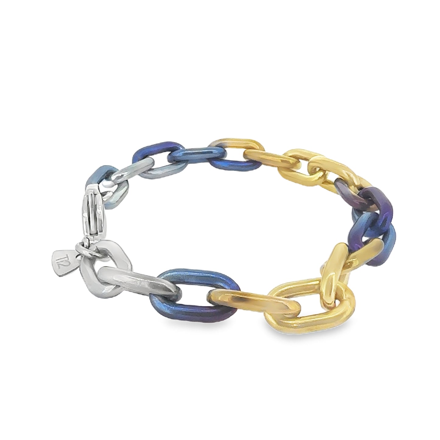 Chunky Anodised Denim Titanium Chain Bracelet