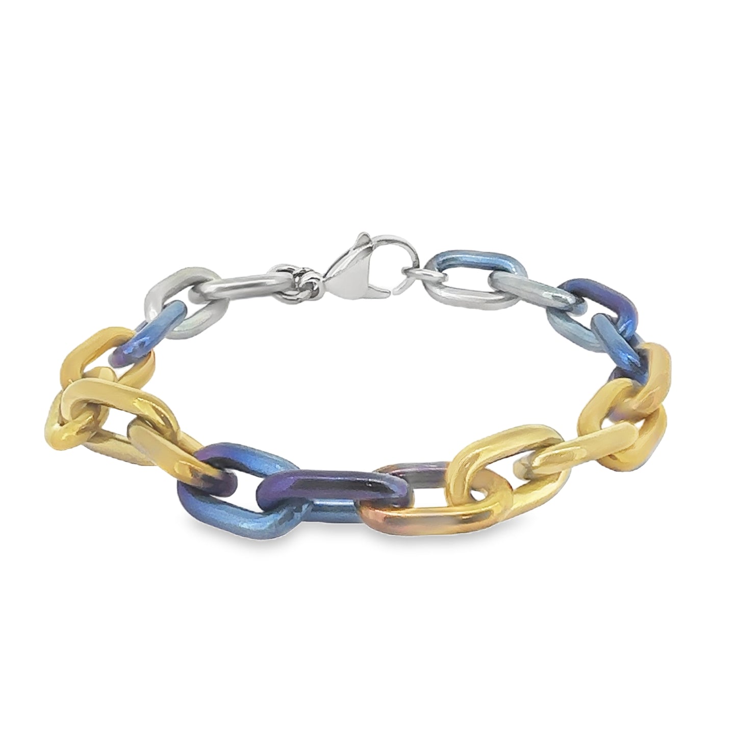 Chunky Anodised Denim Titanium Chain Bracelet