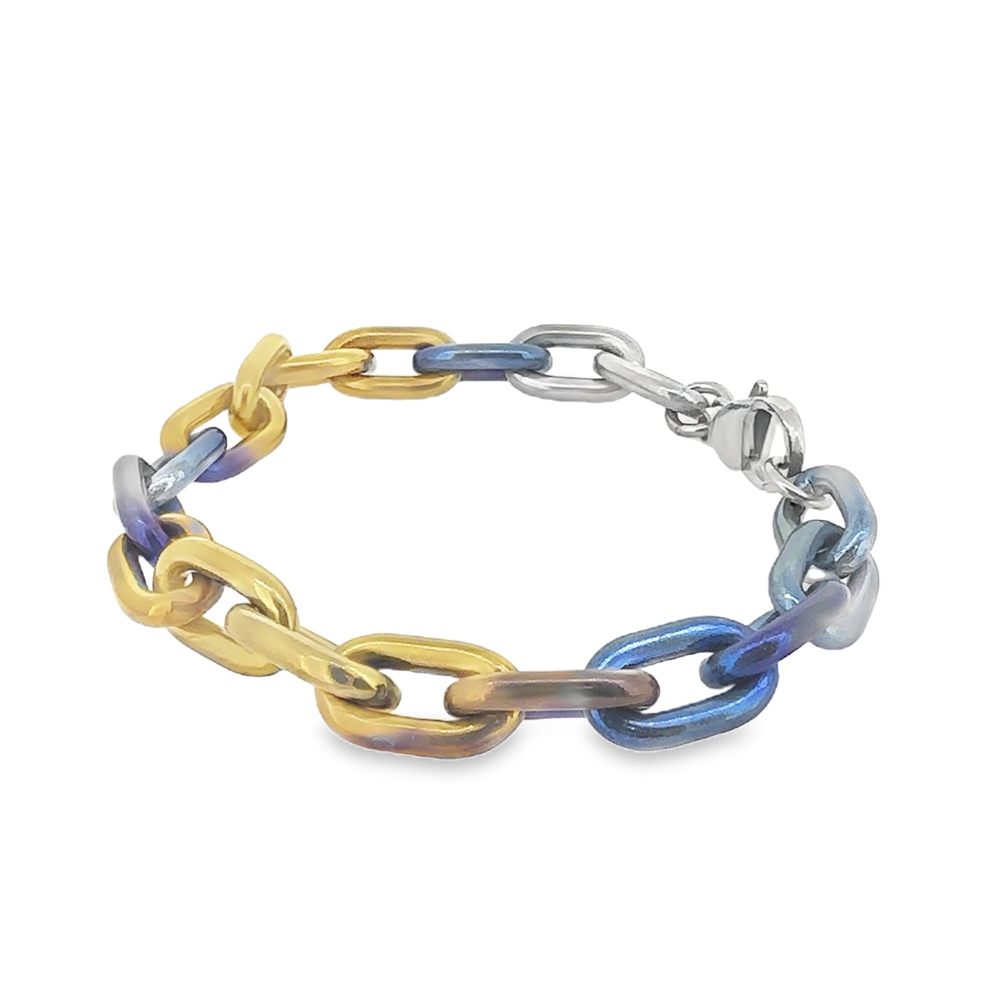 Chunky Anodised Denim Titanium Chain Bracelet