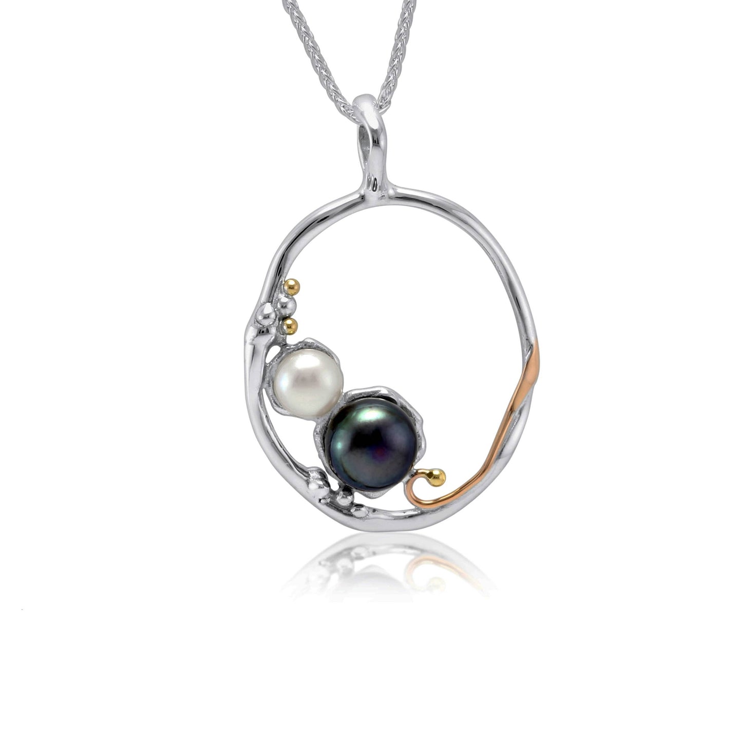 Sterling Silver Organic Pearl Duo Pendant