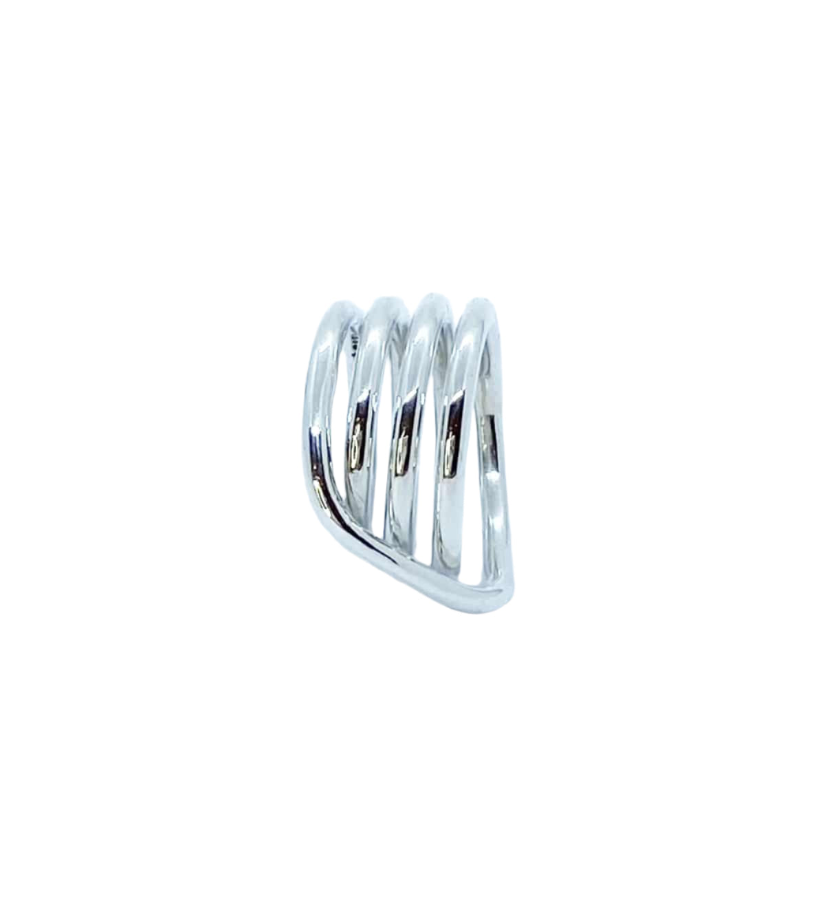 Medusa coil ring on white - side view