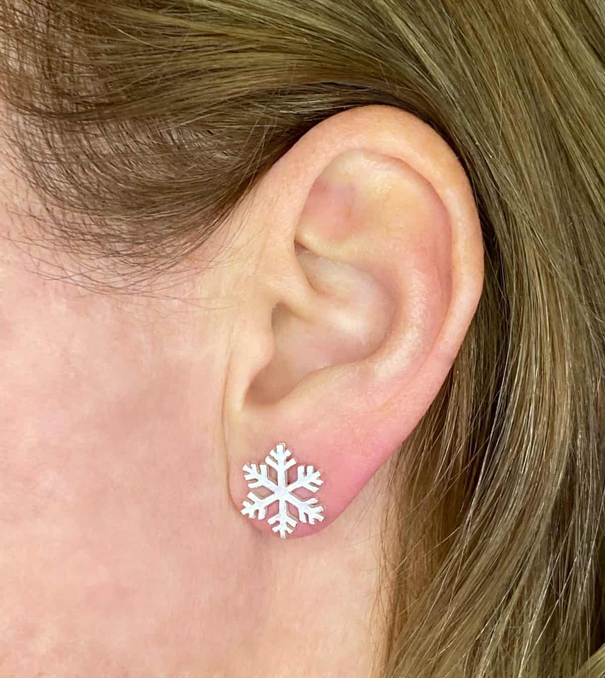 Sterling Silver Snowflake Stud Earrings