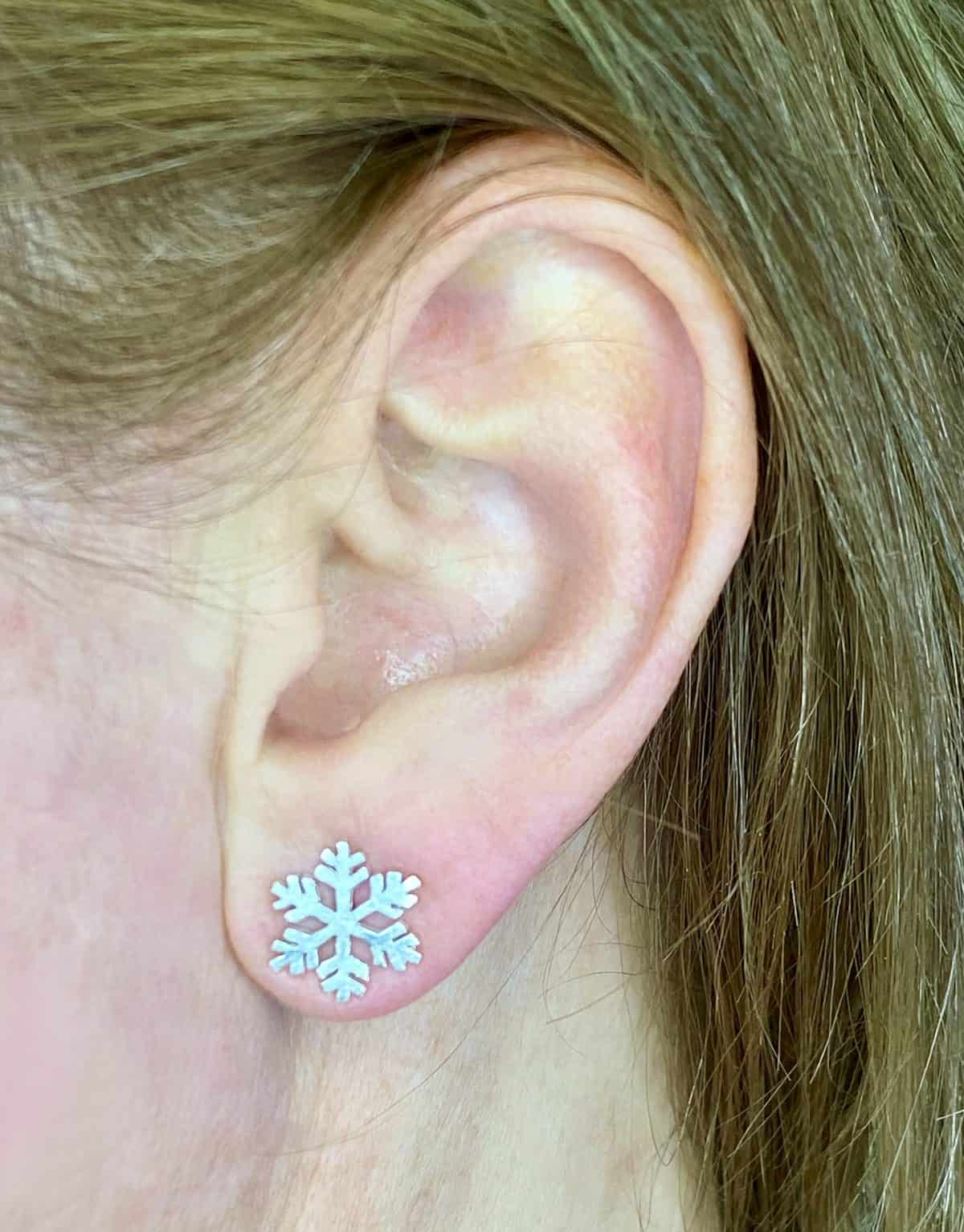 Sterling Silver Snowflake Stud Earrings