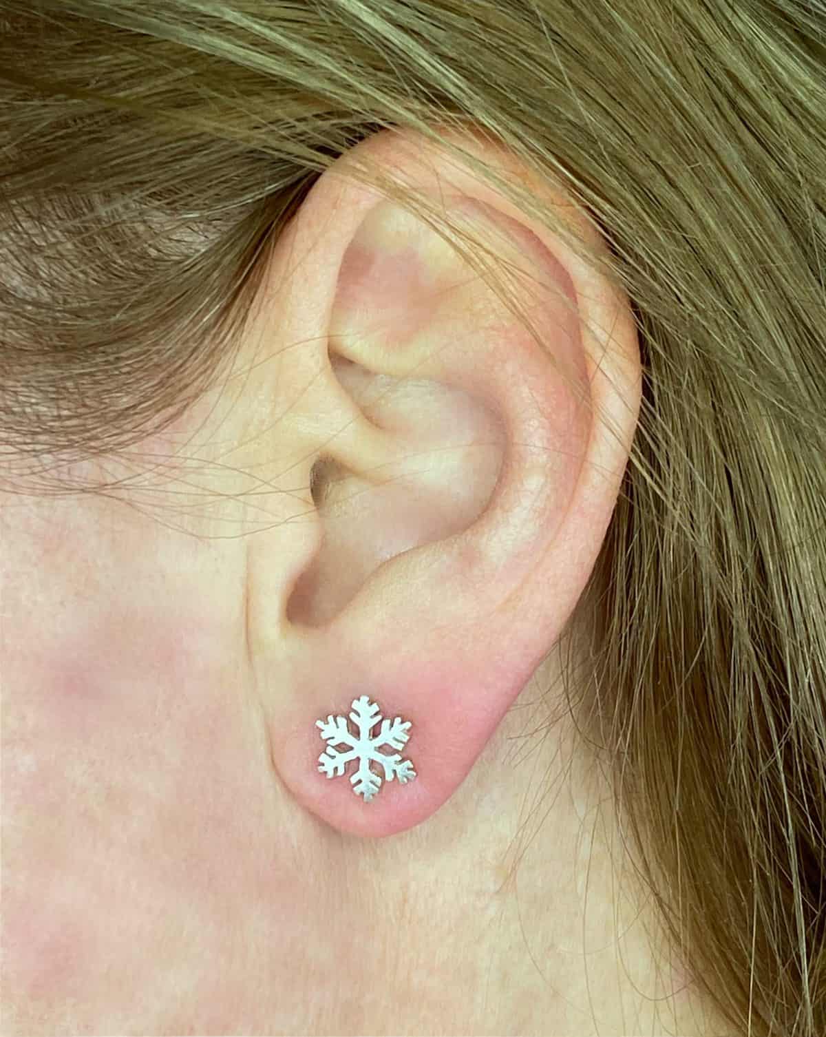 Sterling Silver Snowflake Stud Earrings