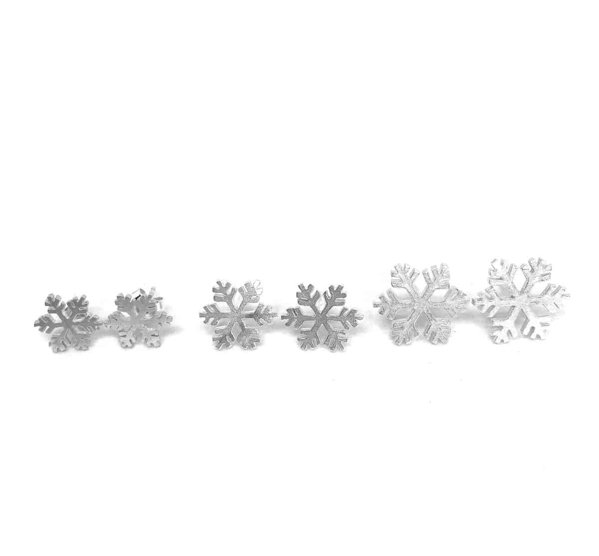 Sterling Silver Snowflake Stud Earrings