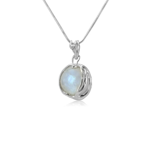 Moonstone Orb Sterling Silver Pendant