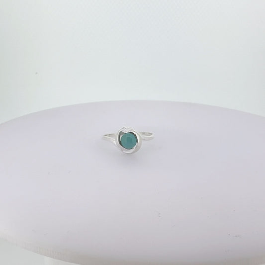 Turquoise Delicate Silver Band Ring