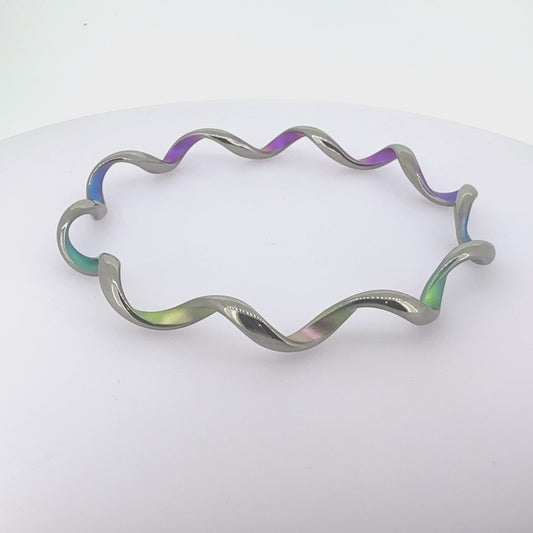 Titanium Twisted Multicolour Bangle Bracelet